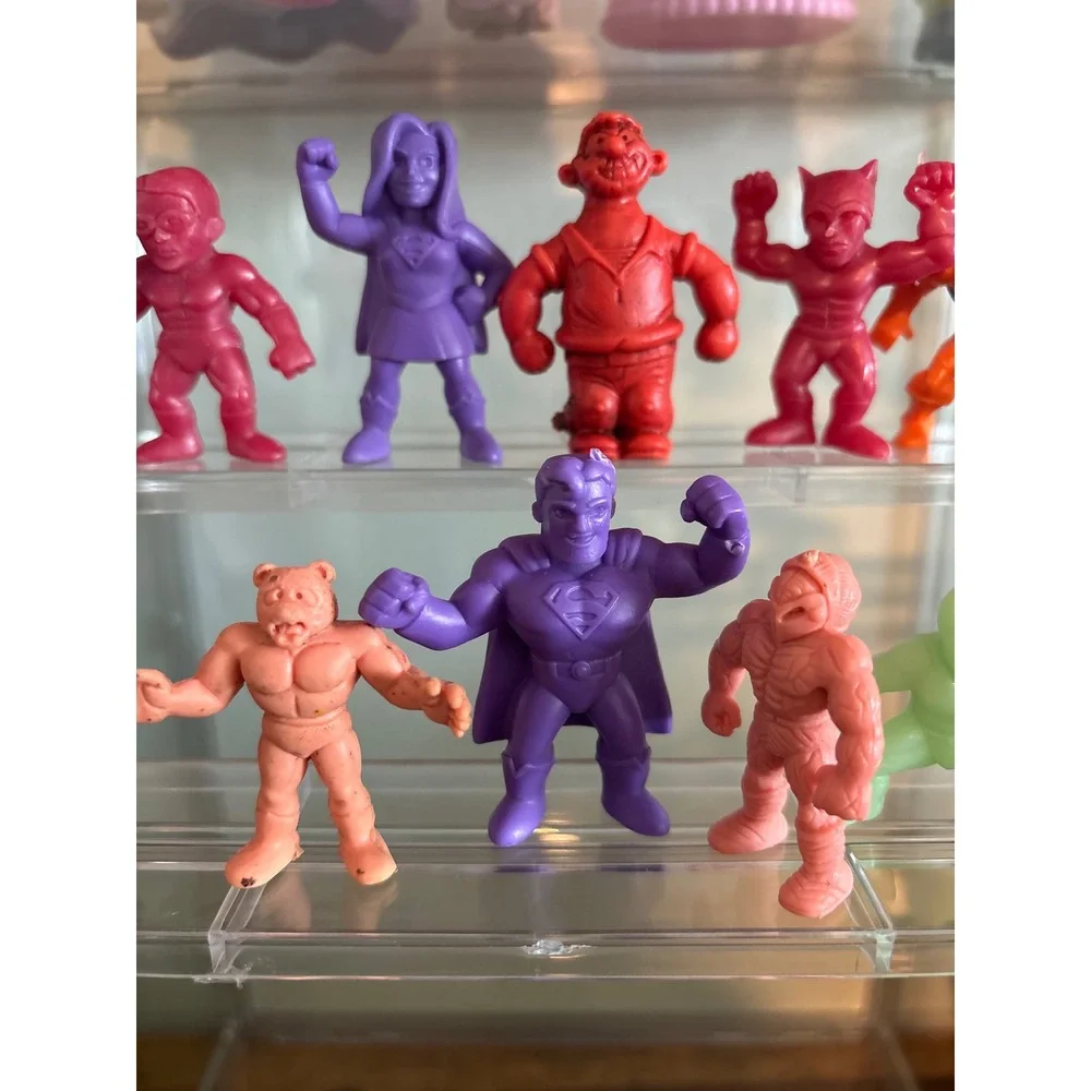 Vintage Mixed Lot 13 Rubber‎ Mini Figures Muscle Men Superhero Monster Toys